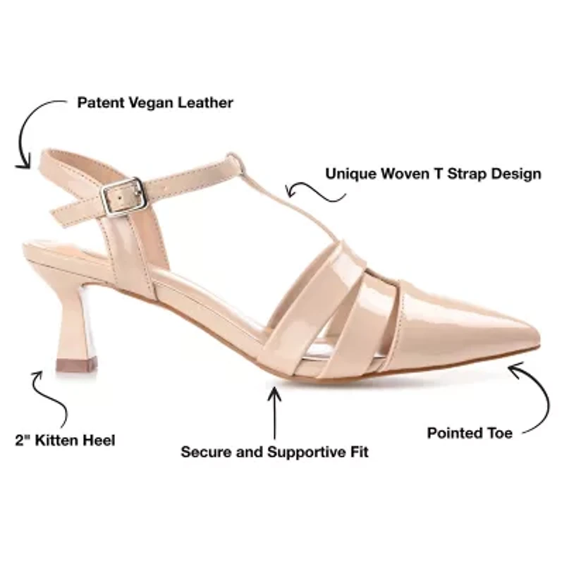 Journee Collection Jazlynn Womens Pointed Closed Toe Kitten Heel Pumps