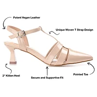 Journee Collection Jazlynn Womens Pointed Closed Toe Kitten Heel Pumps