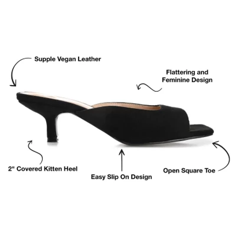 Journee Collection Larna Womens Square Open Toe Kitten Heel Pumps