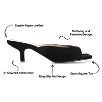 Journee Collection Larna Womens Square Open Toe Kitten Heel Pumps