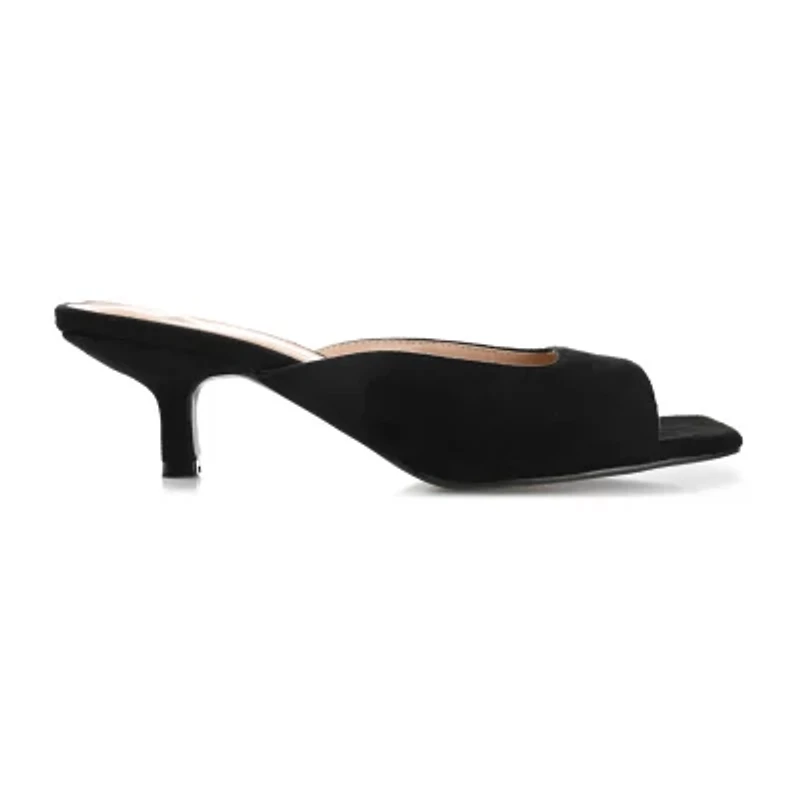 Journee Collection Larna Womens Square Open Toe Kitten Heel Pumps
