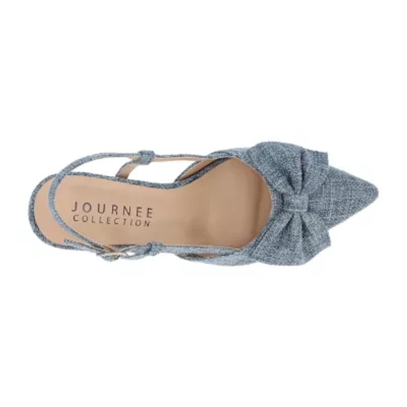 Journee Collection Tailynn Womens Pointed Closed Toe Block Heel Pumps