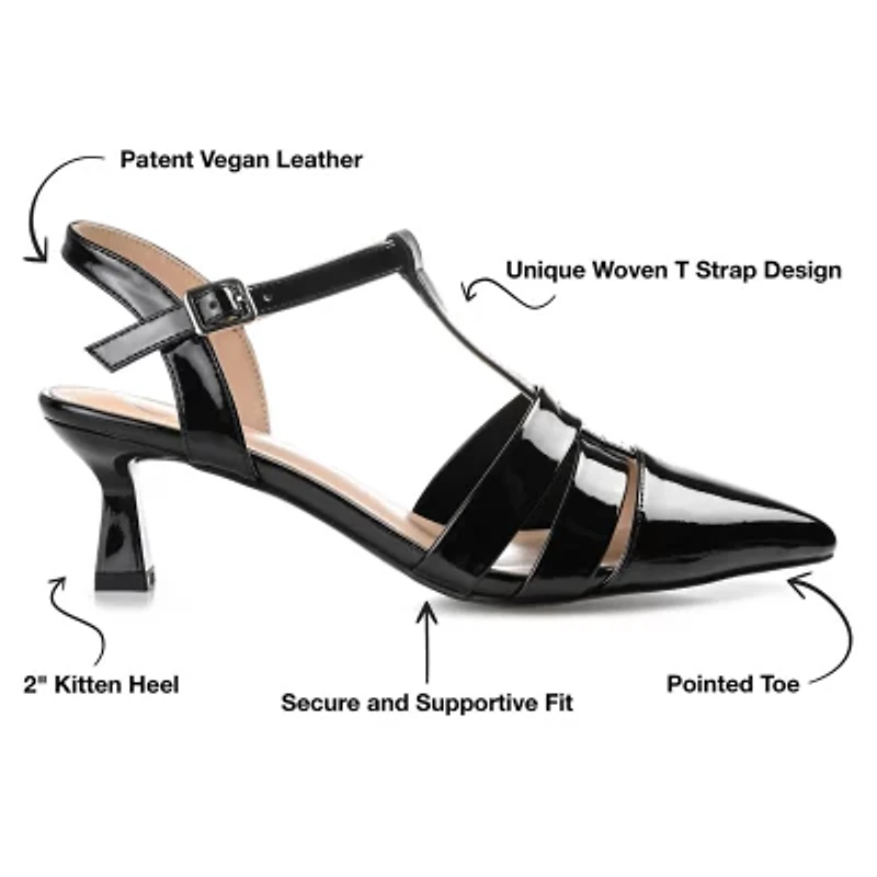 Journee Collection Jazlynn Womens Pointed Closed Toe Kitten Heel Pumps