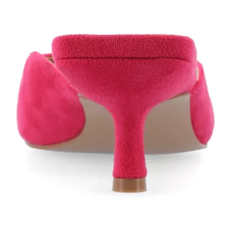Journee Collection Larna Womens Square Open Toe Kitten Heel Pumps