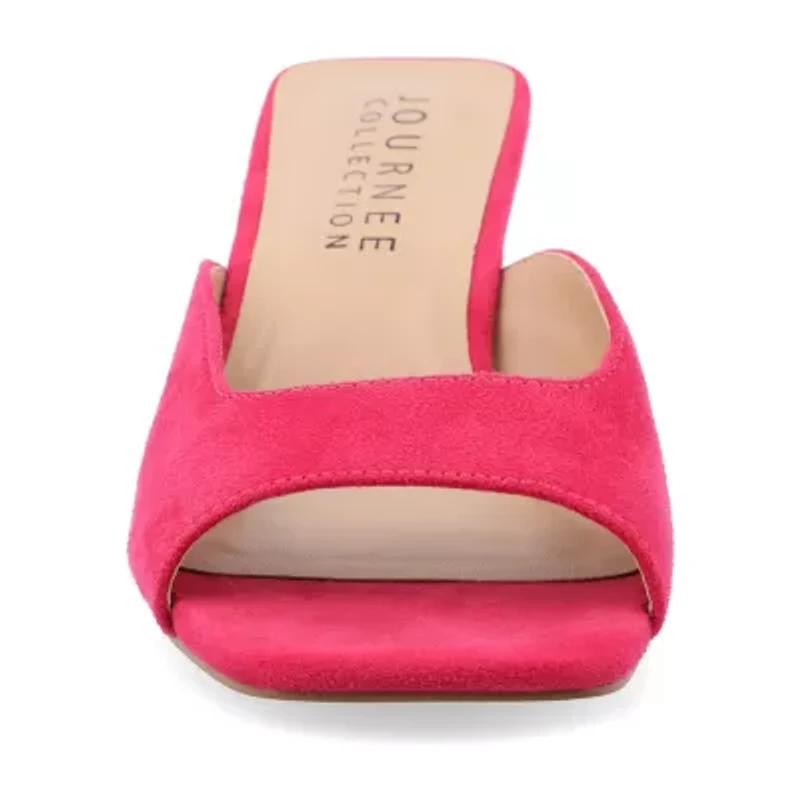 Journee Collection Larna Womens Square Open Toe Kitten Heel Pumps