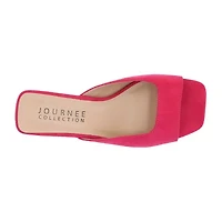 Journee Collection Larna Womens Square Open Toe Kitten Heel Pumps