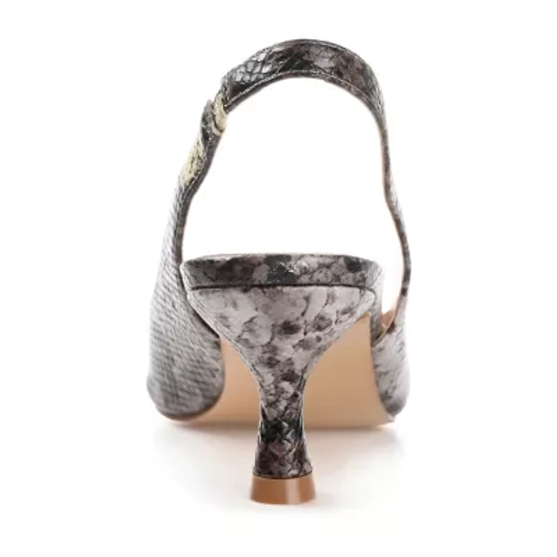 Journee Collection Mikoa Womens Pointed Closed Toe Kitten Heel Pumps