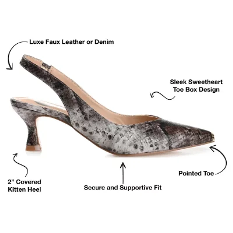 Journee Collection Mikoa Womens Pointed Closed Toe Kitten Heel Pumps