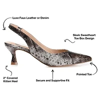 Journee Collection Mikoa Womens Pointed Closed Toe Kitten Heel Pumps