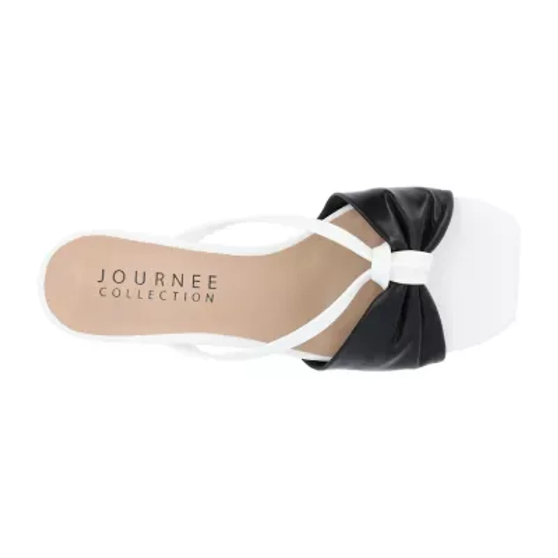 Journee Collection Starling Womens Square Open Toe Kitten Heel Pumps