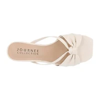 Journee Collection Starling Womens Square Open Toe Kitten Heel Pumps