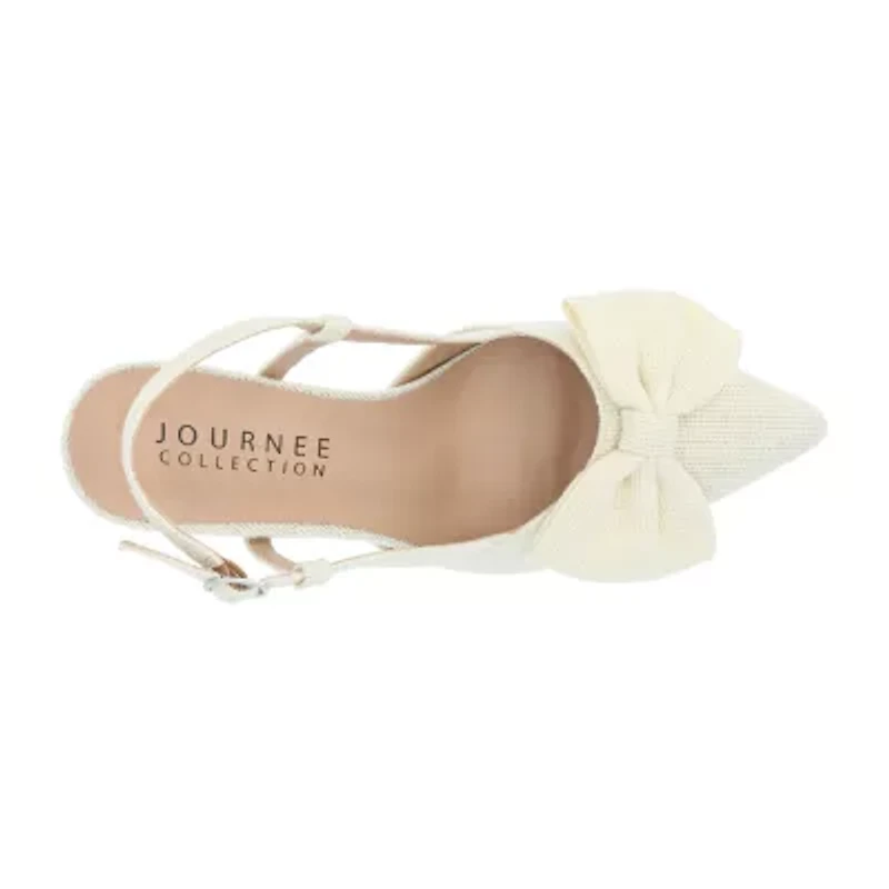 Journee Collection Tailynn Womens Pointed Closed Toe Block Heel Pumps