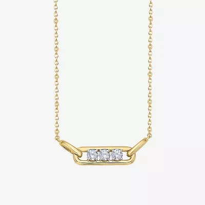 Limited Quantities! Womens 1/3 CT. T.W. Natural White Diamond 10K Gold Paperclip 18 Inch Pendant Necklace