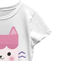 Little & Big Kid Girls Crew Neck Short Sleeve Regular Fit Gabby's Dollhouse Graphic T-Shirt