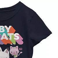 Little & Big Kid Girls Crew Neck Short Sleeve Regular Fit Gabby's Dollhouse Graphic T-Shirt
