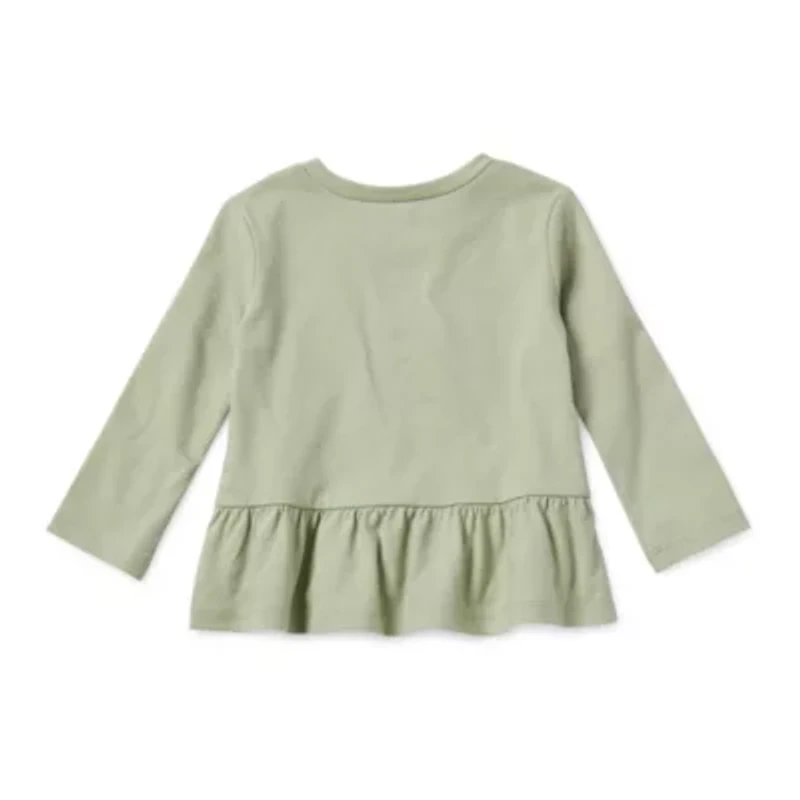 Okie Dokie Baby Girls Round Neck Long Sleeve T-Shirt