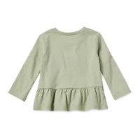 Okie Dokie Baby Girls Round Neck Long Sleeve T-Shirt