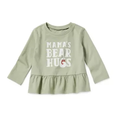 Okie Dokie Baby Girls Round Neck Long Sleeve T-Shirt