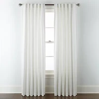 Linden Street Gwen Basketweave Solid Rod Pocket Back Tab Light-Filtering Single Curtain Panel
