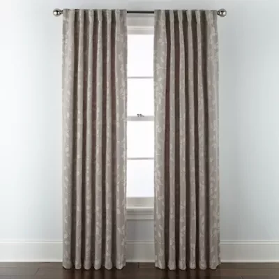 Linden Street Gwen Basketweave Leaf Rod Pocket Back Tab Light-Filtering Single Curtain Panel
