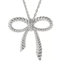 Sterling Silver Ribbon Pendant Necklace