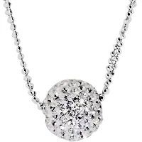 Sterling Silver Crystal Ball Double-Chain Pendant Necklace