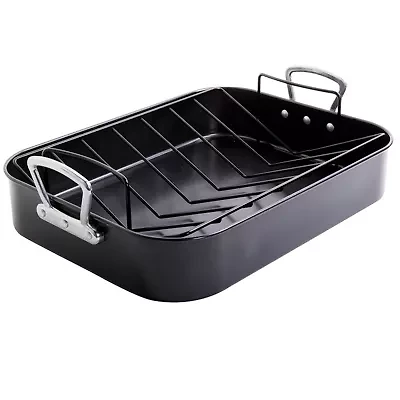 Gibson Home Broxton 2 piece Turkey Roaster & V-Rack