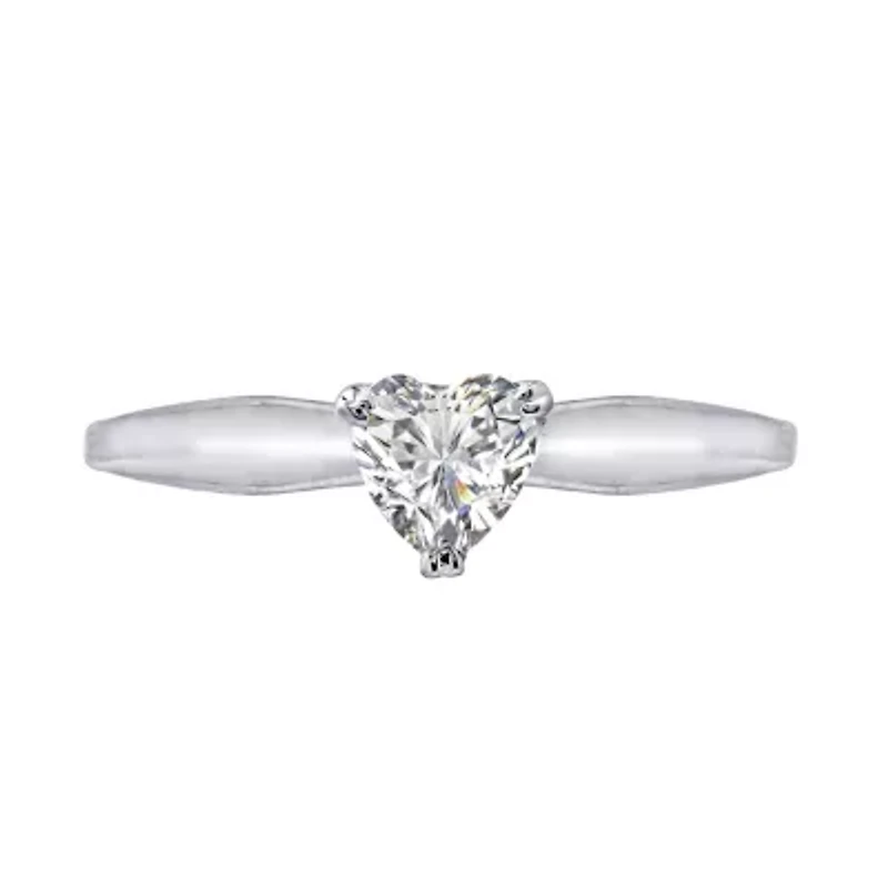 DiamonArt® Womens 3/8 CT. T.W. White Cubic Zirconia Sterling Silver Heart Promise Ring