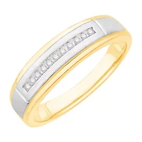 3PC His and Hers Trio Wedding Set Featuring 1/3 CT.T.W. Natural Diamond Womens Bridal Set and Mens Wedding Band in  10K or 14K Two Tone Gold