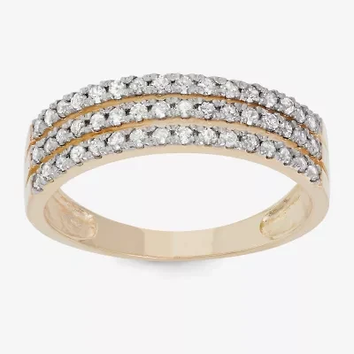 Womens 2.5MM 1/2 CT. T.W. Natural White Diamond 10K Gold Band