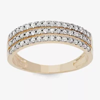 Womens 2.5MM 1/2 CT. T.W. Natural White Diamond 10K Gold Band