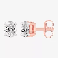 (H-I / SI1-SI2) 1/2 CT. T.W. Lab Grown White Diamond 14K Gold 4.6mm Oval Stud Earrings