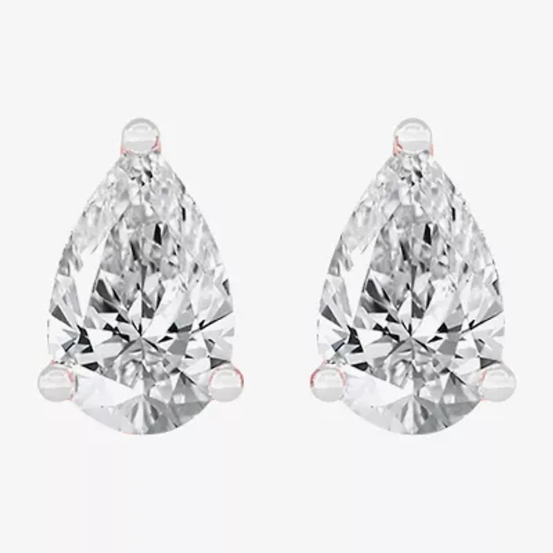 (H-I / SI1-SI2) 1/2 CT. T.W. Lab Grown White Diamond 14K Gold 5.3mm Pear Stud Earrings