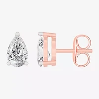 (H-I / SI1-SI2) 1 CT. T.W. Lab Grown White Diamond 14K Gold 6.5mm Pear Stud Earrings