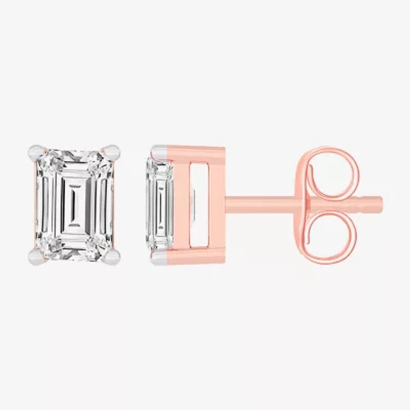 (H-I / SI1-SI2) 1 CT. T.W. Lab Grown White Diamond 14K Gold 5.4mm Stud Earrings