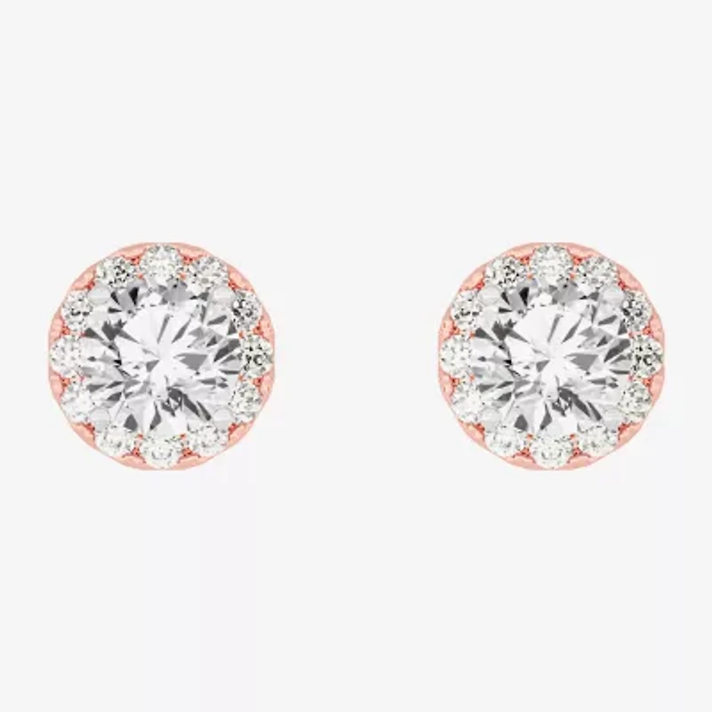 (G-H / SI1-SI2) 2 1/2 CT. T.W. Lab Grown White Diamond 14K Gold 6.5mm Round Stud Earrings