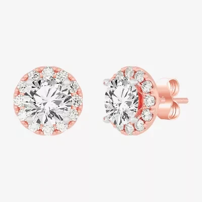 (H-I / SI1-SI2) 3 1/2 CT. T.W Lab Grown White Diamond 14K Gold 7.4mm Round Stud Earrings