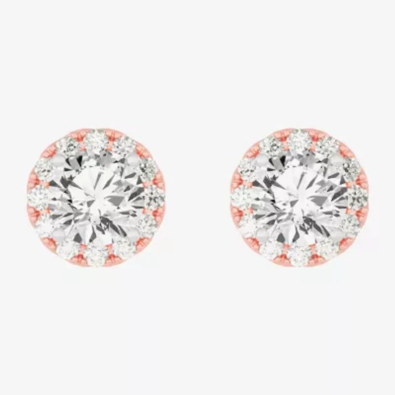 (H-I / SI1-SI2) 3 1/2 CT. T.W Lab Grown White Diamond 14K Gold 7.4mm Round Stud Earrings