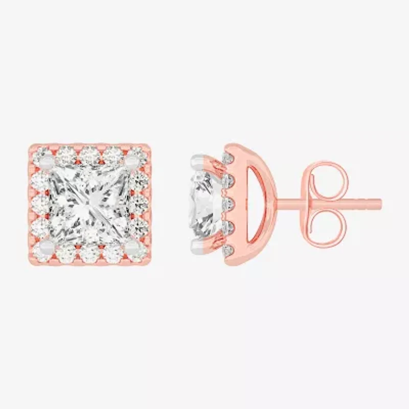 (H-I / SI1-SI2) 3 1/2 CT. T.W Lab Grown White Diamond 14K Gold 6.4mm Stud Earrings