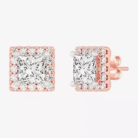 (H-I / SI1-SI2) 5 CT. T.W. Lab Grown Princess Cut White Diamond 14K Gold 7.3mm Stud Earrings