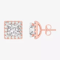 (H-I / SI1-SI2) 5 CT. T.W. Lab Grown Princess Cut White Diamond 14K Gold 7.3mm Stud Earrings