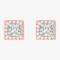 (H-I / SI1-SI2) 5 CT. T.W. Lab Grown Princess Cut White Diamond 14K Gold 7.3mm Stud Earrings