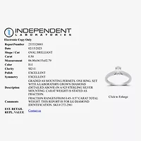 I Said Yes (H-I / Si2-I1) Womens 1/ CT. Lab Grown White Diamond Sterling Silver Oval Solitaire Engagement Ring