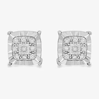 Womens 1/5 CT. Lab Grown White Diamond Sterling Silver Round 2 Pair Earring Set