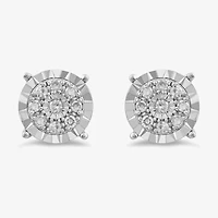 Womens 1/5 CT. Lab Grown White Diamond Sterling Silver Round 2 Pair Earring Set