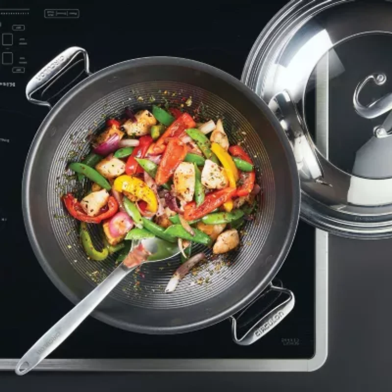 Circulon Steelshield Stainless Steel 14" Wok with Lid