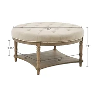 Martha Stewart Cedric Tufted Upholstered Ottoman