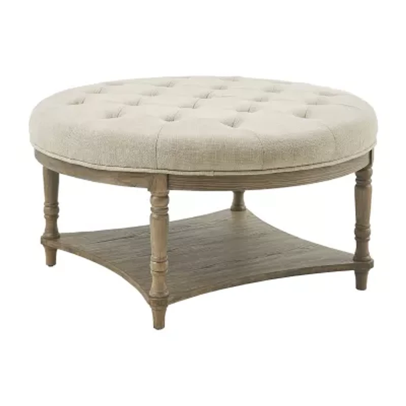 Martha Stewart Cedric Tufted Upholstered Ottoman