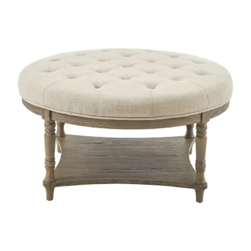 Martha Stewart Cedric Tufted Upholstered Ottoman