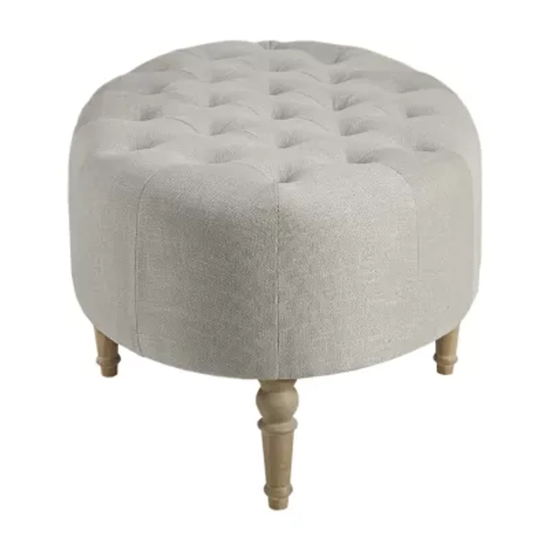 Martha Stewart Clara Tufted Upholstered Ottoman